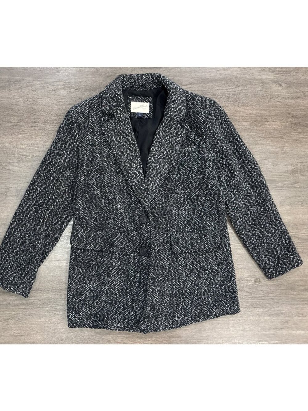 Womens Oversized Blazer Tweed Universal Thread Black Size Small